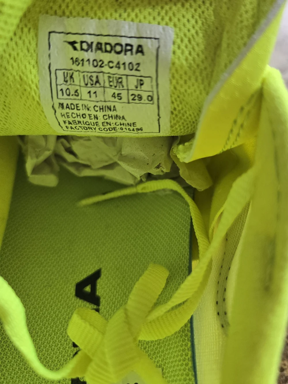 Diadora Track Spikes Men 11 NWT Neon Volt Racing Shoes Box